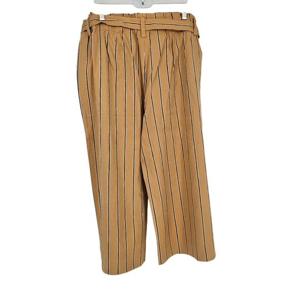 J. Jill Linen Stretch Paper Bag Waist Pants LP Wide Leg Crop Pull On Coastal - Picture 2 of 11